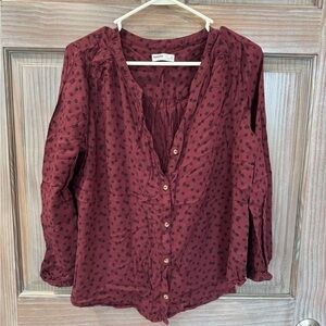 Sonoma Maroon Patterned Blouse